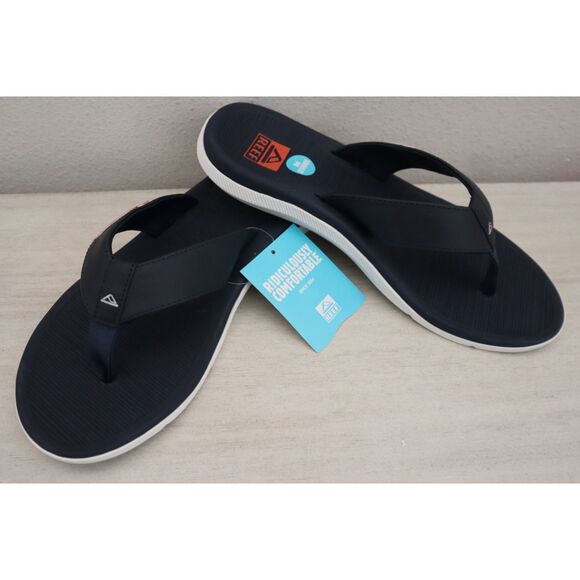Reef CJ6599 Men's Sz 10 Navy/White/Orange Santa Ana Flip-Flop Thong Sandals - Picture 12 of 12